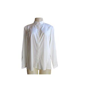White Button-Up Long Sleeve Shirt Made In Italy Gilbertgilmore Cotton Blend XS